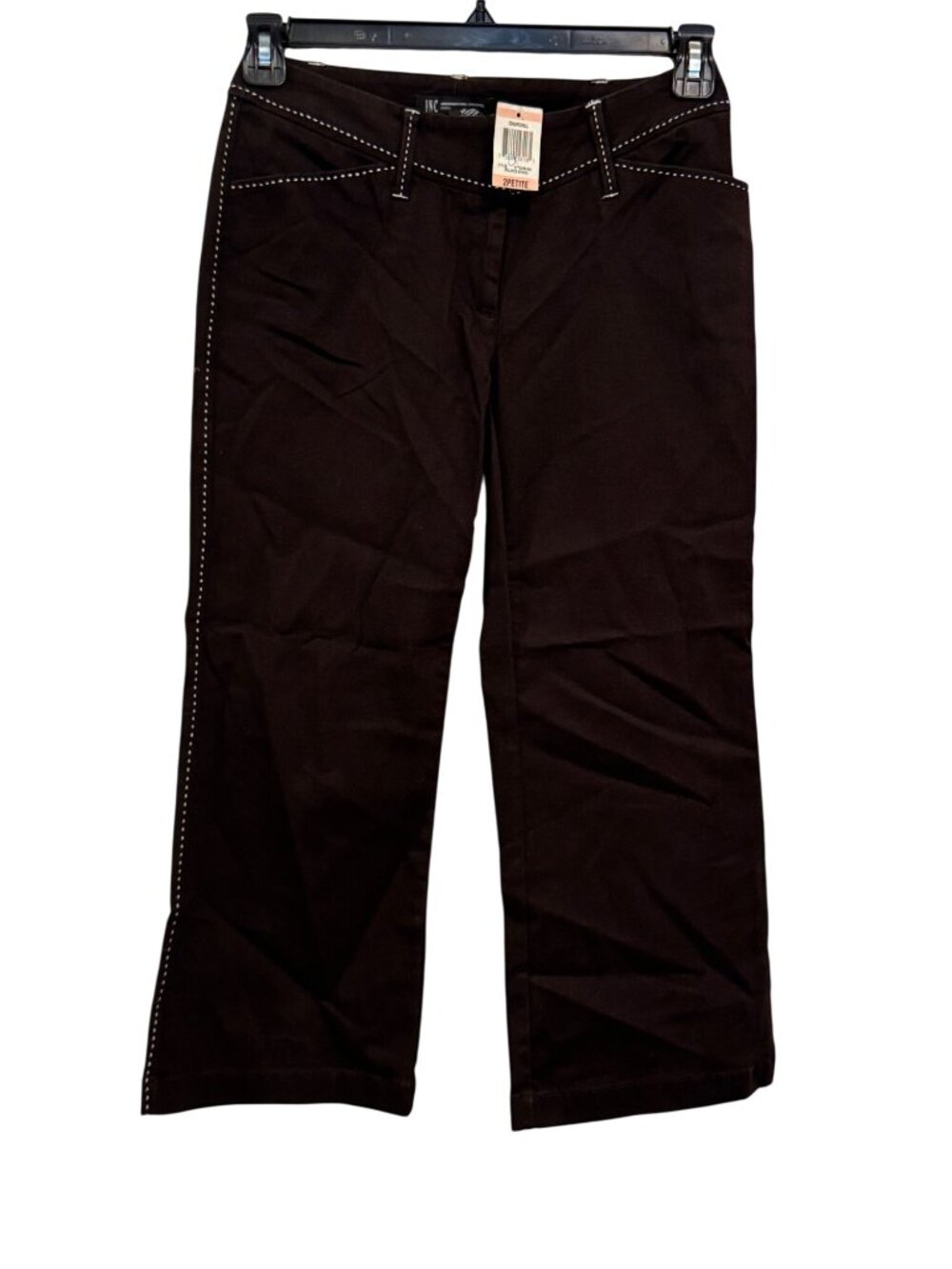 INC International Concepts Brown Petite Pants 2P Cotton Blend